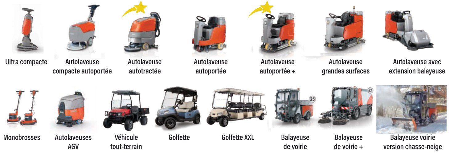 Autolaveuses industrielles autotractées ou autoportées électriques
