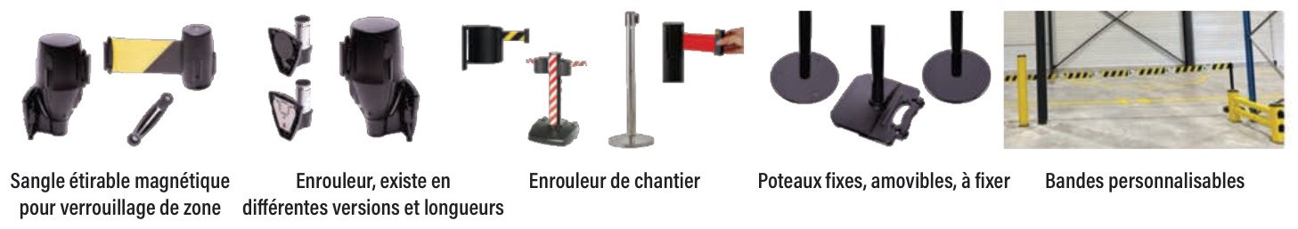 Solutions sécuritaires de verrouillage de zone amovible avec enrouleurs industriels personnalisables